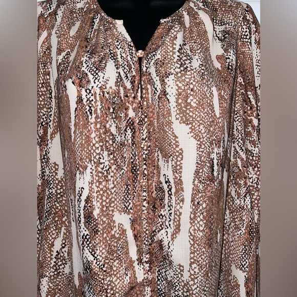 Nine West Snake Print Blouse Button Down - Size Small - Picture 2 of 6